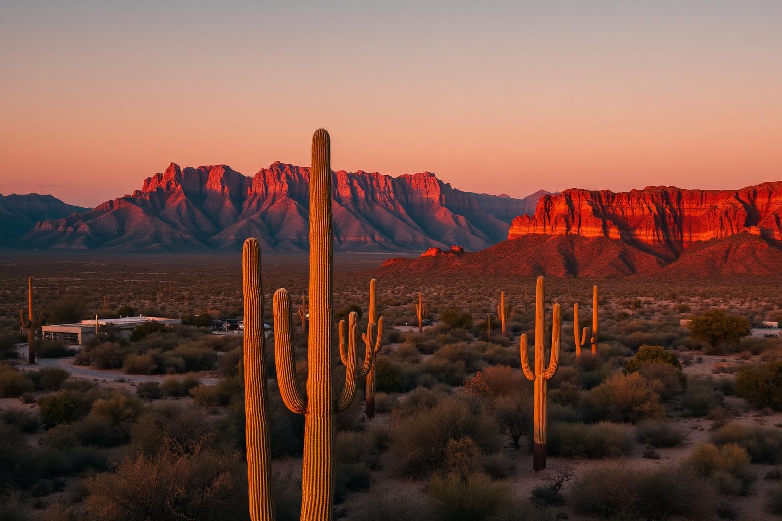 Sonoran desert at dusk — Arizona landscape